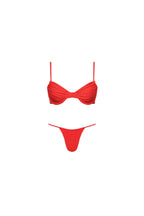 Capri Ruched Underwire String Bikini Set Red