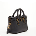 SUSU Top Handle Leather Satchel Bag Black Purse Crossbody Bag for Women