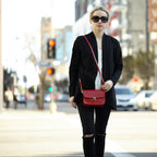 Nanah Red Leather Crossbody Bag