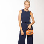 SUSU Studded Small Leather Crossbody Bag Orange Purse Cute Handbag  Women's Handbag
