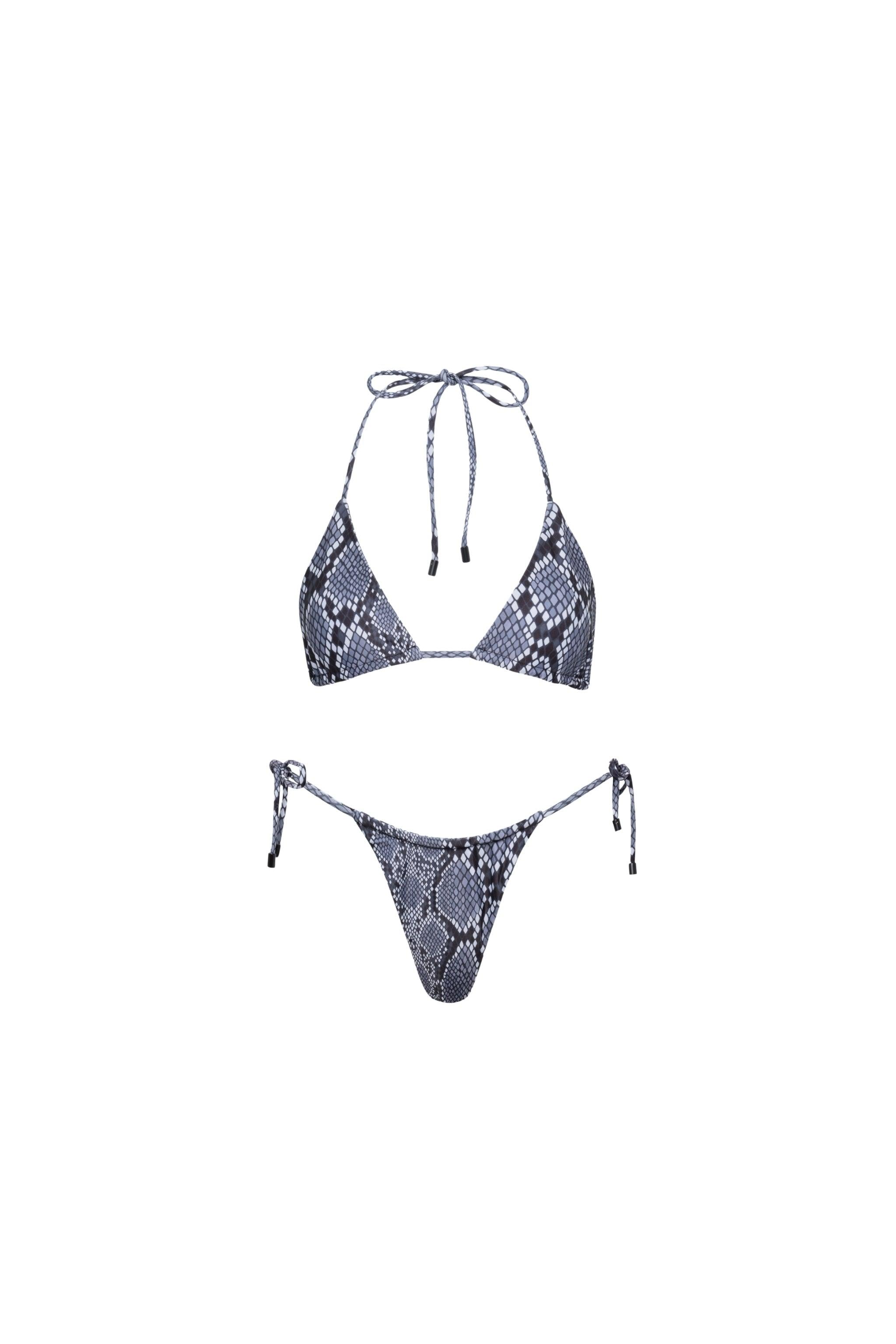 Waikiki Triangle String Bikini Set Snake