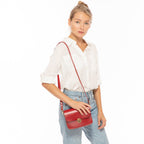Nanah Red Leather Crossbody Bag