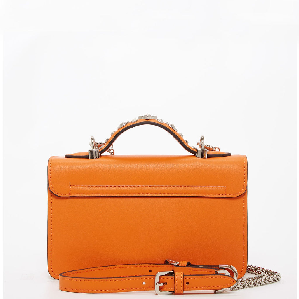 SUSU Studded Small Leather Crossbody Bag Orange Purse Cute Handbag  Women's Handbag