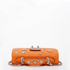 SUSU Studded Small Leather Crossbody Bag Orange Purse Cute Handbag  Women's Handbag