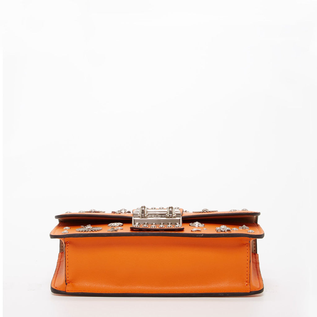 SUSU Studded Small Leather Crossbody Bag Orange Purse Cute Handbag  Women's Handbag