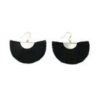 Silver Half Moon Fan Earrings